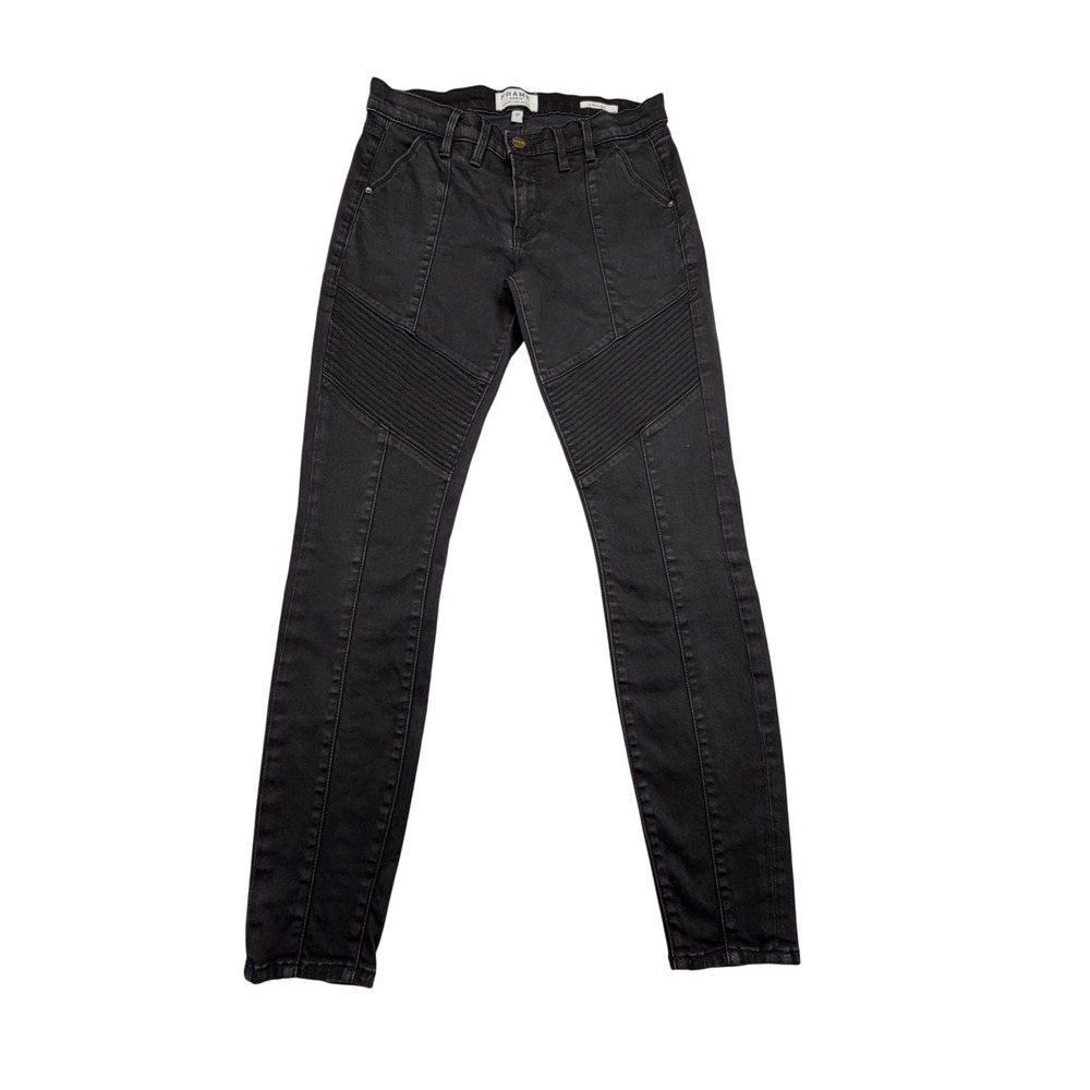 FRAME Le Skinny Jeans Womens 27X29 Biker Moto Ribbed Panel Skinny